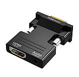 Перехідник HDMI - VGA для передачі відео і аудіо сигналу / Чорний, фото 5