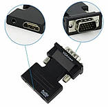 Перехідник HDMI - VGA для передачі відео і аудіо сигналу / Чорний, фото 6