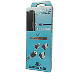 Магнітний кабель M3 Lightning - USB для Iphone / Круглий 360 Градусів / 100 см. / Чорний, фото 2