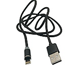 Магнітний кабель M3 Lightning - USB для Iphone / Круглий 360 Градусів / 100 см. / Чорний, фото 4