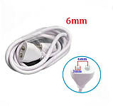 Зарядний магнітний USB-кабель для масажерів та інших портативних пристроїв/80 см. — 5 мм. / Білий, фото 2