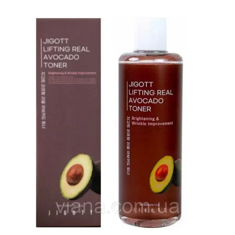 Антивіковий тонер з екстрактом авокадо Jigott Lifting Real Avocado Toner 300 мл