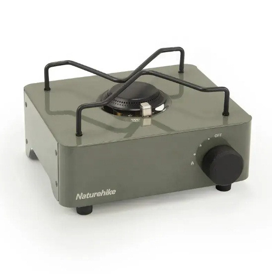 Портативна міні газова плита Naturehike зелена під цанговий балон, фото 1