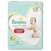 Подгузники трусики Pampers Premium Care Pants Midi, размер 3, вес 6-11 кг, 70 шт, памперсы (8001090759955) KM