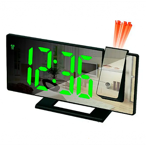 Світний дзеркальний годинник будильник із проєктором часу на стіну або стелю, і термометром Gaosiio