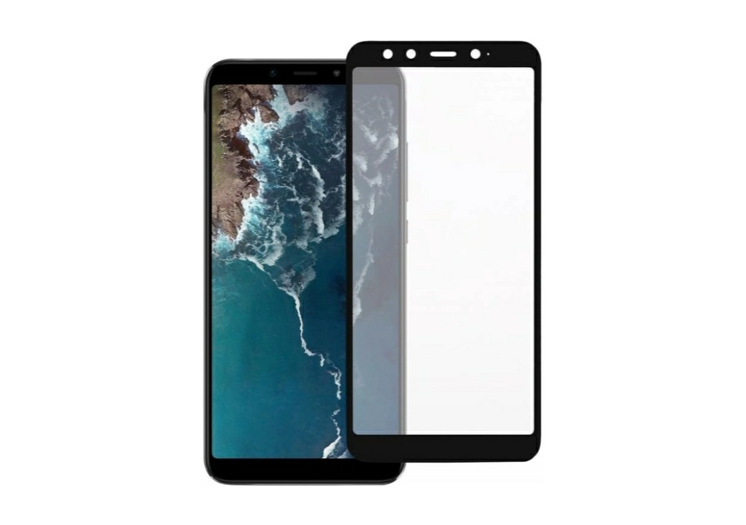 Загартоване захисне скло на Xiaomi Mi 6X / Чорна рамка, фото 1