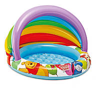 Дитячий надувний басейн Intex 57424-2 Вінні Пух 102 х 69 см з навісом з кульками 10 шт. підст PK, код: 7428165