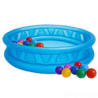Дитячий надувний басейн Intex 58431-1 «Літальна тарілка» 188 х 46 см з кульками 10 шт (hub_p7 SC, код: 2577963