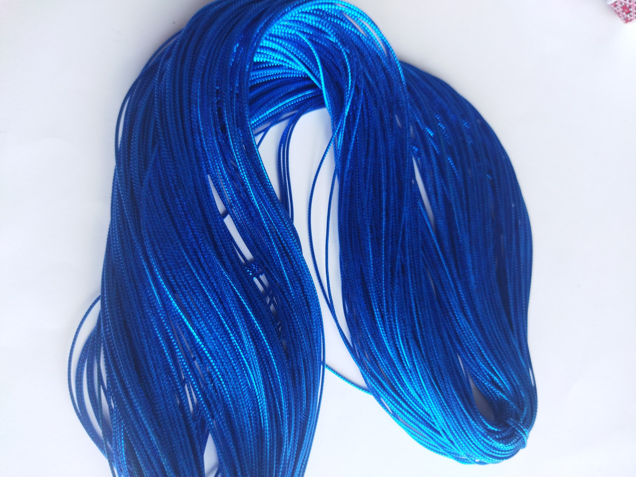 Шнур декоративний 1 мм синій металік, фото 1