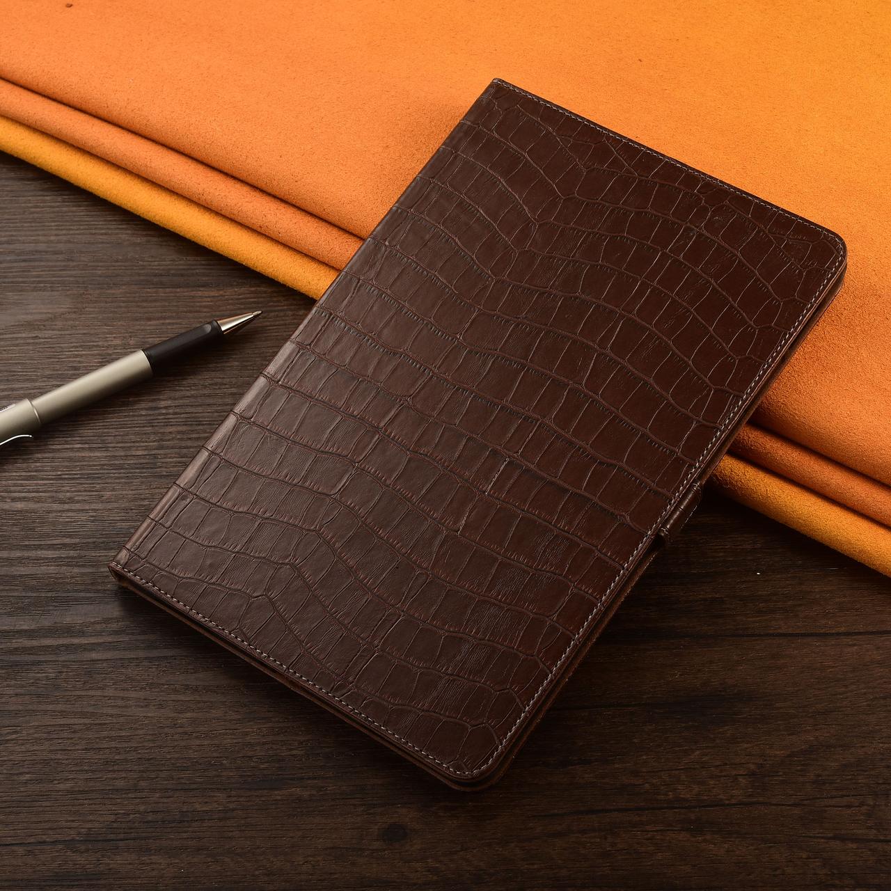 Чохол для iPad Pro 12.9" (2022) з натуральної шкіри протиударний вологостійкий книжка з підставкою "ALPINEX" Темно-коричневий