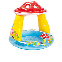 Дитячий надувний басейн Intex 57114-3 Грибочок 102 х 89 см з кульками 10 шт тентом підстилка IX, код: 7428168