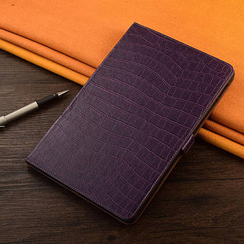 Чохол для iPad Pro 12.9" (2021) з натуральної шкіри протиударний вологостійкий книжка з підставкою "ALPINEX" Фіолетовий