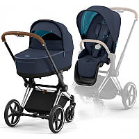 Cybex Priam 4.0 коляска 2 в 1 Nautical Blue шасси Chrome Brown