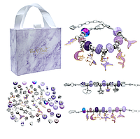 Детский набор для творчества для создания браслетов 60 элементов (B01) Фиолетовый