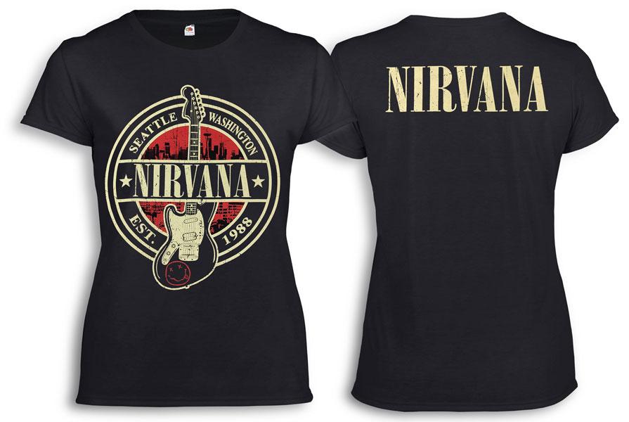 Футболка жіноча NIRVANA лого з гітарою