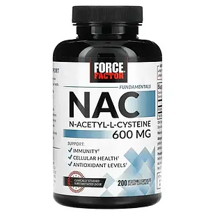 Force Factor NAC 600 mg 200 вегетаріанських капсул