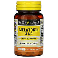 Мелатонин 3 мг Mason Natural 60 таблеток EV, код: 7575121