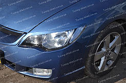 Вії на Honda Civic 4d (накладки передніх фар Хонда Цивік 4д до низу фар)