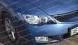 Вії на Honda Civic 4d (накладки передніх фар Хонда Цивік 4д до низу фар), фото 3