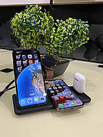 Быстрая беспроводная зарядная подставка 4 в 1 для iPhone, Apple Watch, Airpods