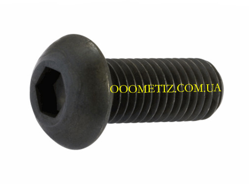 Гвинт М2,5х50 10.9 сталевий без покриття ISO 7380, ГОСТ 28963-91 з напівкруглою головкою, внутрішнім шестигранником, фото 1