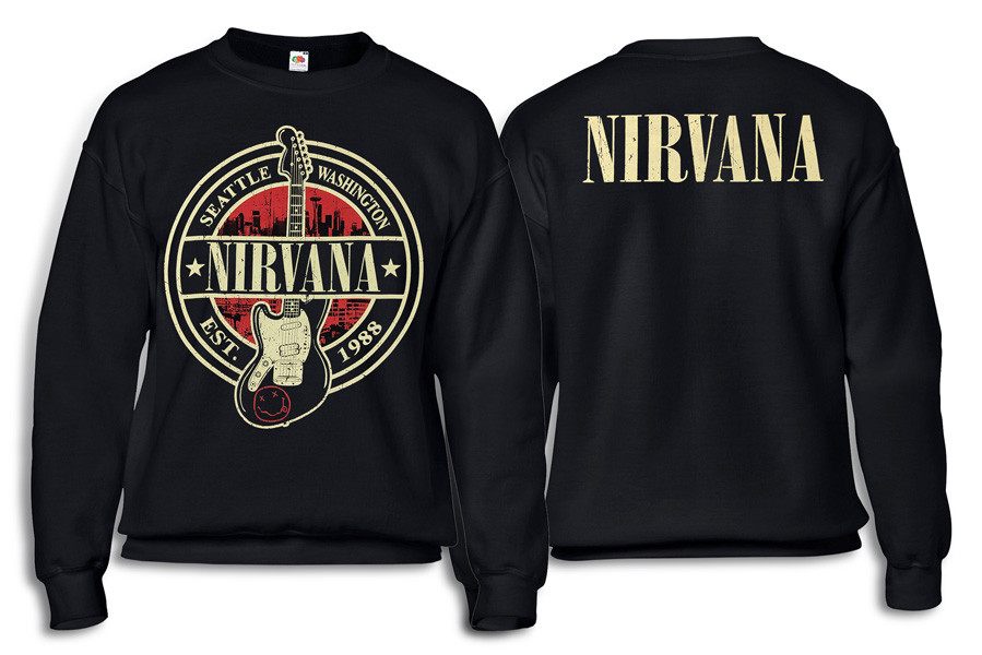 Толстовка Світшот NIRVANA лого з гітарою