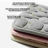 Килимок у ванну 60*40 см сірий, стильний, антиковзний, водопоглинальний, фото 6