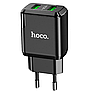 Мережевий зарядний пристрій HOCO Charmer 18 W 3 A QC 3.0 2 USB Black (N6), фото 3