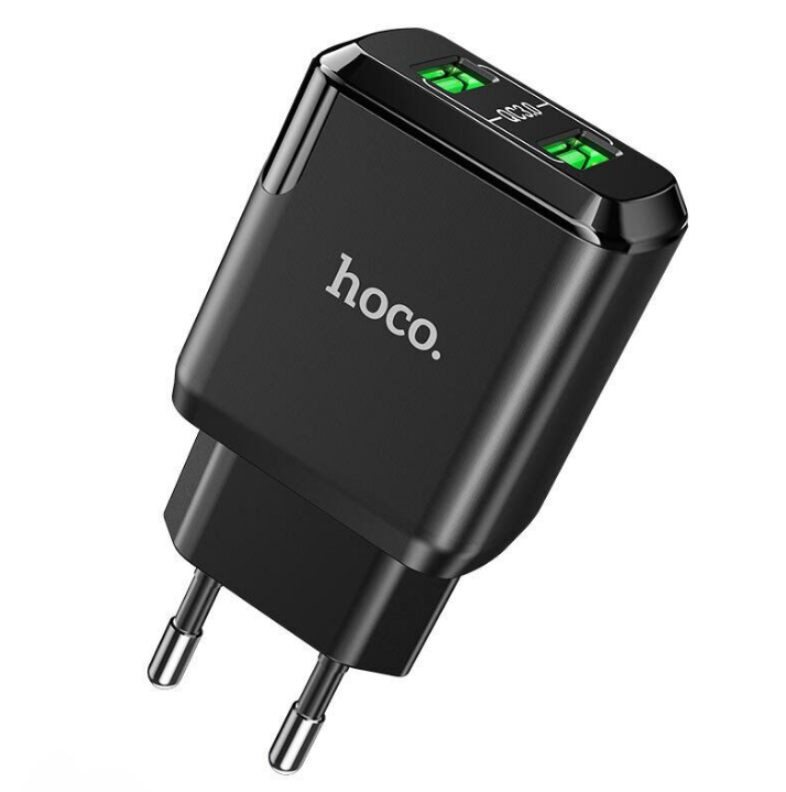 Мережевий зарядний пристрій HOCO Charmer 18 W 3 A QC 3.0 2 USB Black (N6)