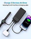 Повербанк AsperX Power Bank 20000 мА·год, швидке заряджання 5 В 3 А, вихід і вхід USB C павербанк, фото 5