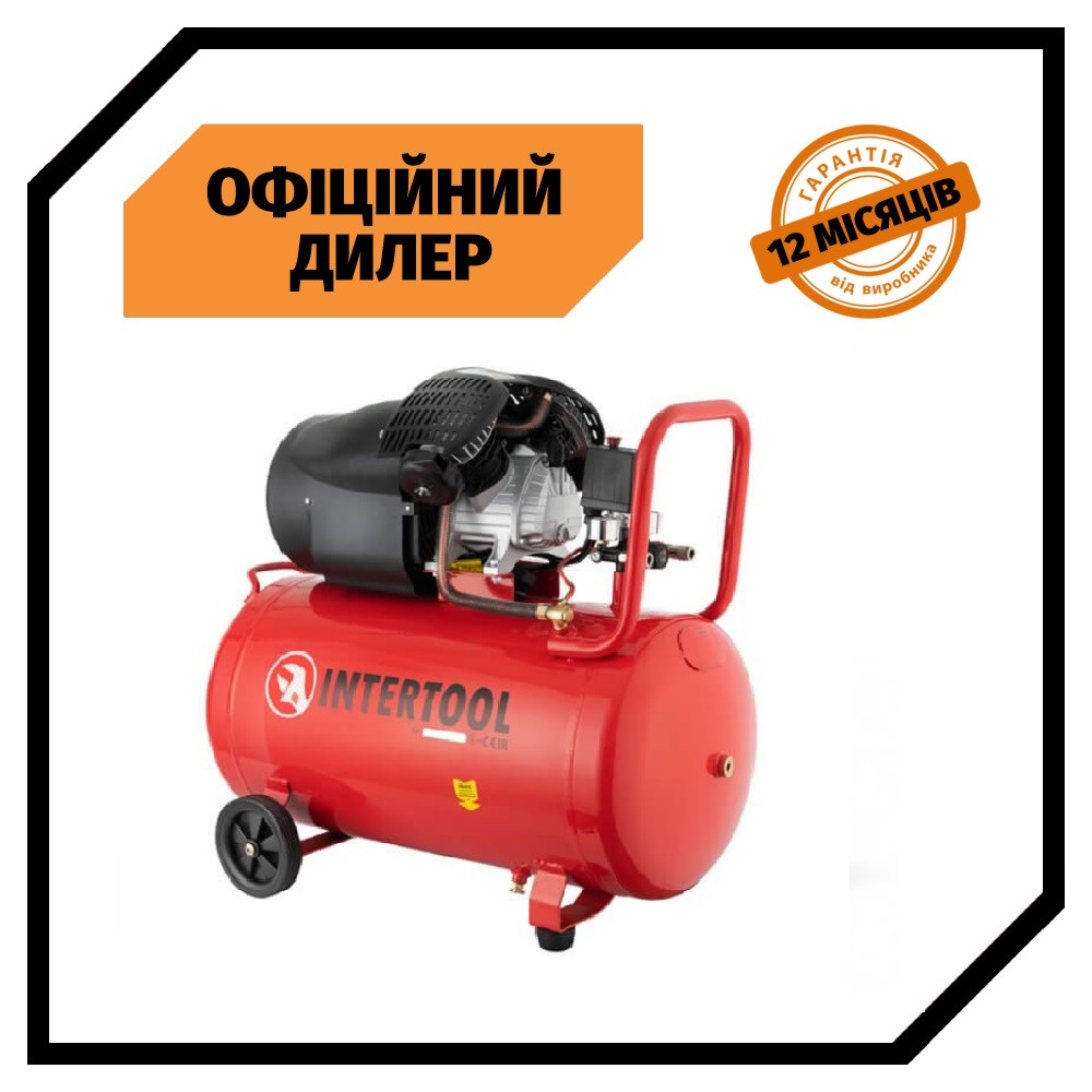 Масляний повітряний компресор 100 л INTERTOOL PT-0005 (2.23 кВт, 354 л/хв) TSH