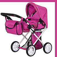 Коляска для кукол с сумкой Carrello Unica 9346 Hot Pink Розовый