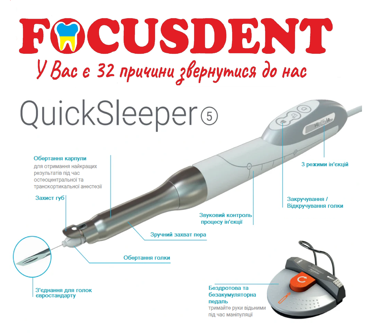 Quicksleeper 5 - апарат для анестезії | Dental HI TEC (Франція)