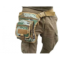 Армейская тактическая сумка на бедро 26*24*8 см Серо-Зеленый Пиксель