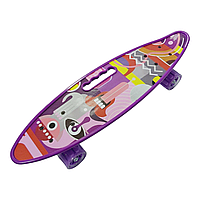 Пенни борд Penny Board SC180409 59*16 см Фиолетовый, металл.крепления, колеса PU свет