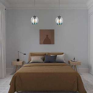 Чорний підвіс молекула з блакитним плафоном (56-PR0231F-1 BK+BL), фото 2