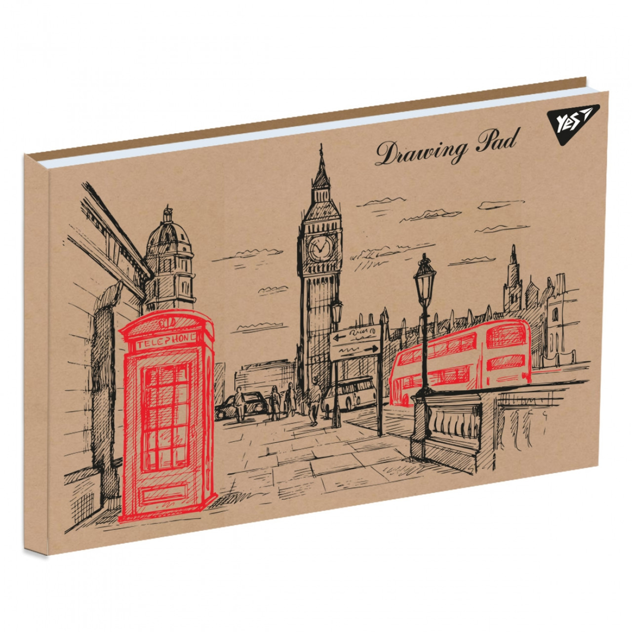 Альбом для малюв. склейка 30/100 A4 "London" крафт білила №130546/Yes/(6)(72)