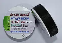 Нить для бисера Tytan 0.1mm 200 метров черная