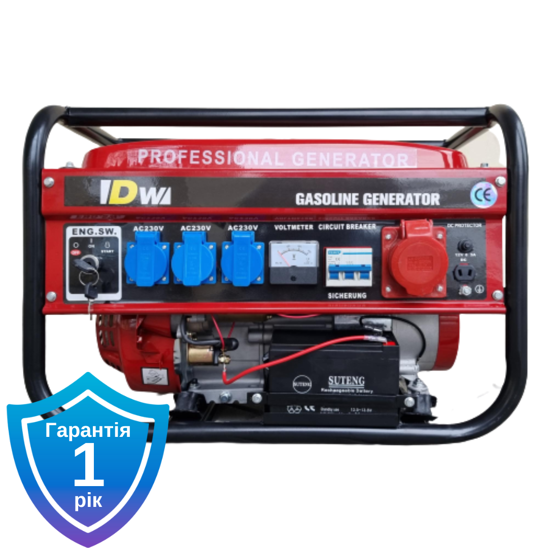 Генератор бензиновий DW DW8500E 4,5 кВт електростартер