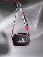 Женская сумка клатч Marc Jacobs Crossbody Leather Bag Black/Rainbow (черная) KIS02180 Марк Якобс для девушки
