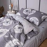 Комплект постільної білизни полуторний 150х215 Кульбаба Сірий двоколірний Бязь голд люкс