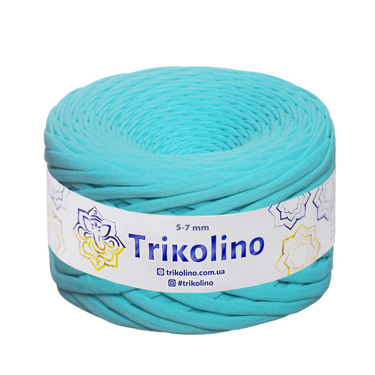 Трикотажна пряжа Trikolino, 5-7 мм., 100 м., Ментол, нитки для в'язання