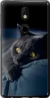 Чехол на Nokia 7 Дымчатый кот из силикона FCh_0000812