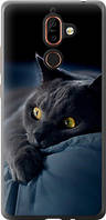 Чехол на Nokia 7 Plus Дымчатый кот из силикона FCh_0000813