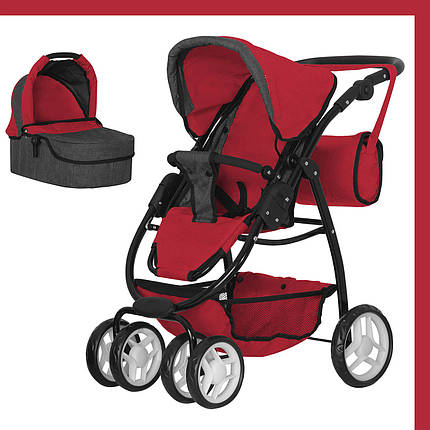 Коляска для ляльок 2 в 1 Carrello Avanti 9662 Red Червоний, фото 1