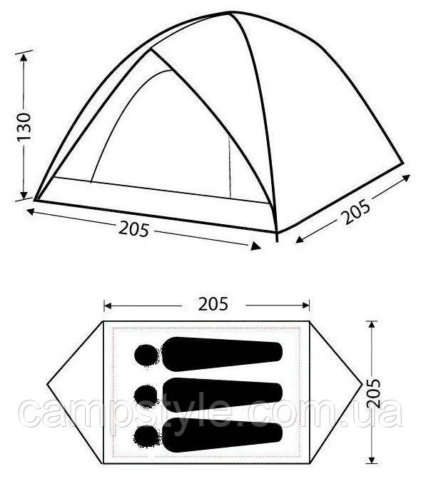 Трехмесная туристическая палатка KingCamp Family 3 KT3073 - фото 4 - id-p80525138