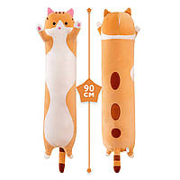 Подушка-обнимашка детская Кот Оранжевый 90 см, японская подушка для обнимания