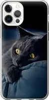 Чехол на iPhone 12 Дымчатый кот из пластика FCh_0000880