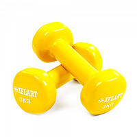 Гантели для фитнеса с виниловым покрытием Zelart Beauty TA-5225-3 yellow (SKL0347)