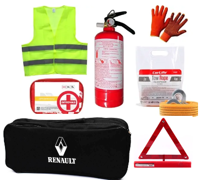 Набір автомобіліста універсальний Renault "Стандарт", автонабір, Набір техдопомоги + подарунок перчатки